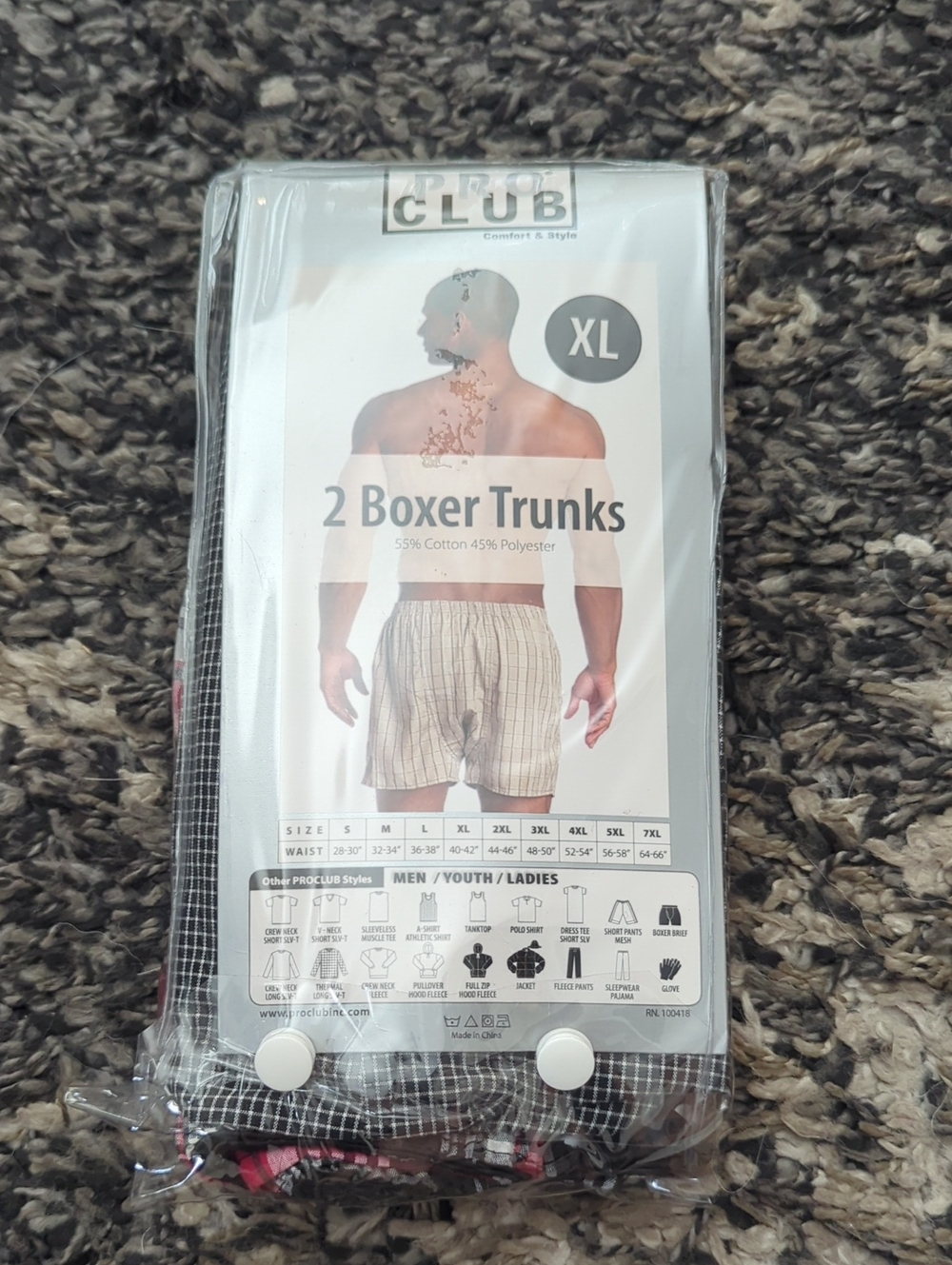 Pro Club Plaid Boxer Trunks 2-Pack XL
